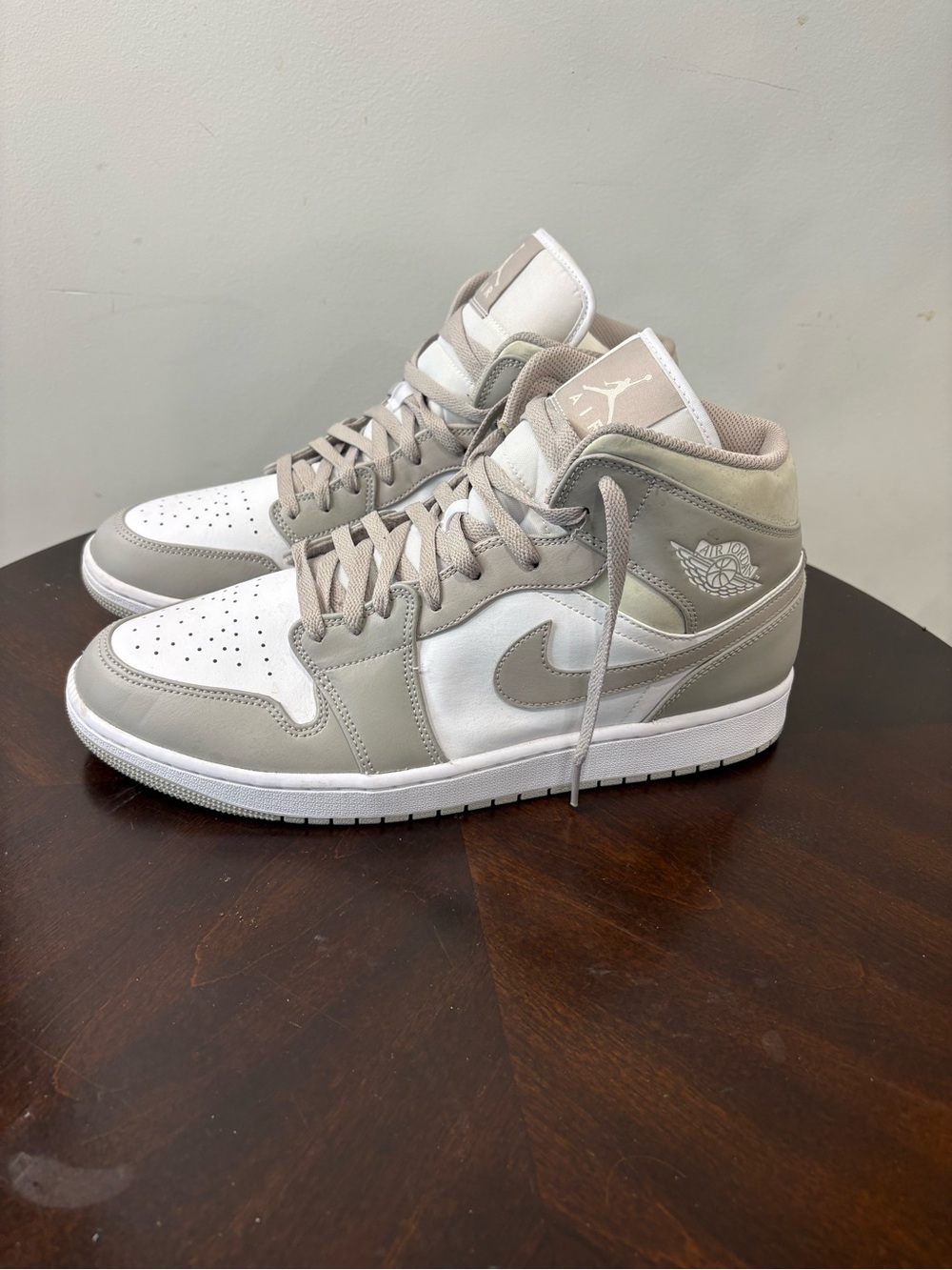 Jordan Mid-Top Sneakers in White and Light Gray